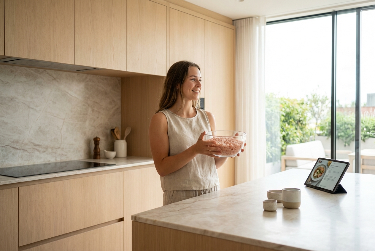 Cristaux de sel rose de l'himalaya riches en oligo-éléments et leurs bienfaits pour la santé naturelle.