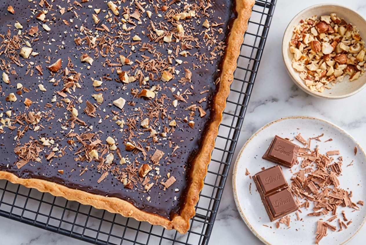 Recette tarte au chocolat onctueuse infusée à la fève de tonka et au beurre noisette gourmand.