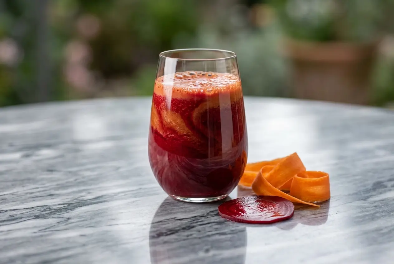 Jus de carottes et betteraves finished dish